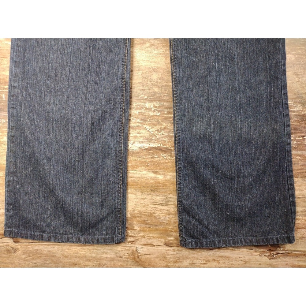Micros Clothing Y2k Baggy Jeans Bootcut Dark Blue Denim Stud Pockets 36x32 90's - Picture 4 of 16